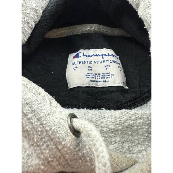 Champion Hoodie Mens Small Gray Lightweight Normcore Casual Pullover Sweatshirt - Picture 5 of 7